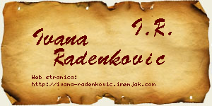 Ivana Radenković vizit kartica
